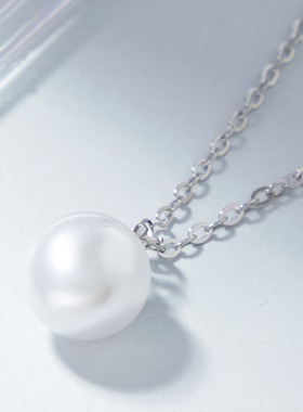 大颗珍珠项链女高级感珍珠锁骨链