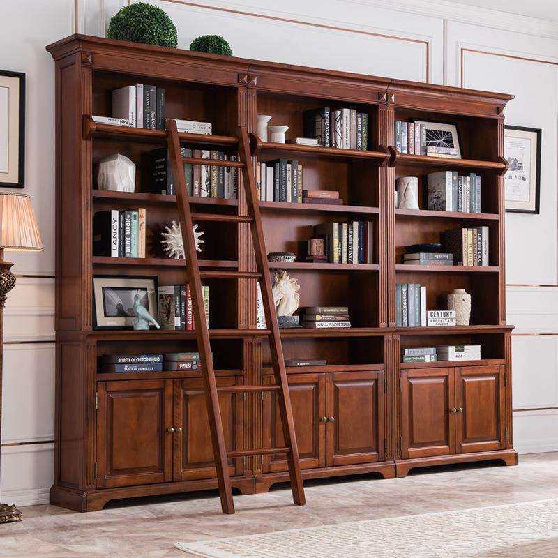 美式实木书柜组合靠墙简易置物架欧式书房书架储物柜展示整装书橱,淘宝优惠券,粉丝福利购,淘宝优惠卷