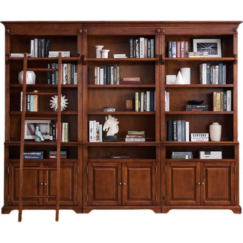 美式实木书柜组合靠墙简易置物架欧式书房书架储物柜展示整装书橱,淘宝优惠券,粉丝福利购,淘宝优惠卷