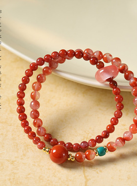 南红玛瑙本命年礼物招财转运珠