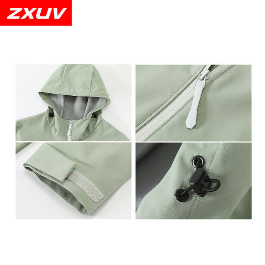 ZXUV轻户外男女情侣冲锋衣2025秋季新款跑步运动外套连帽防风防水