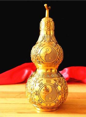 速发纯铜八卦葫芦摆件开口葫芦客厅装饰螺丝口五六钱葫芦家居摆饰