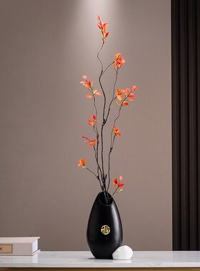 时来运转入户玄关壁龛摆件插花细长花瓶客厅电视柜新年高级感装饰