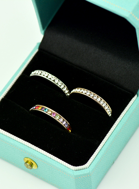 韩版单排钻满圈钻锆石碎钻微镶女款细版百搭简约食指夸张指环戒指