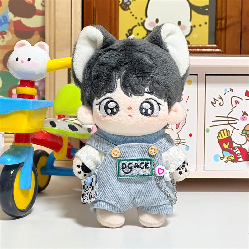 10cm娃衣e牛仔抱婴袋裤男娃套装爬爬服睡衣可爱棉花娃娃换装连身 - 图3