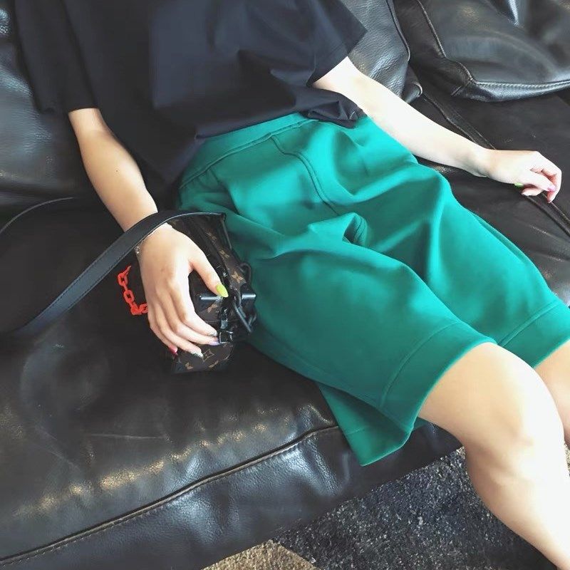 南瓜籽女装女装微胖妹妹垂感毛圈棉阔腿春夏宽松显瘦休闲五分短裤,淘宝优惠券,粉丝福利购,淘宝优惠卷