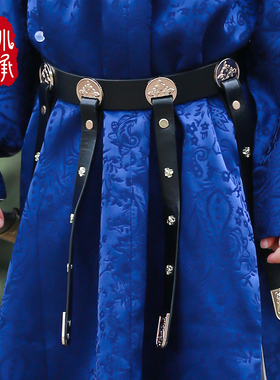 蹀躞带圆领袍高端男童儿童汉服搭配饰品古风多边设计拍摄革带腰带