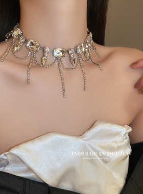 项链女轻奢小众夏季高级设计感夸张水钻锁骨链颈链礼服辣妹配饰潮