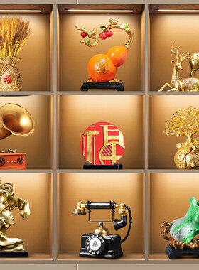 酒柜装饰品摆件轻奢高p档高端大气上档次现代客厅摆设柜子工艺品
