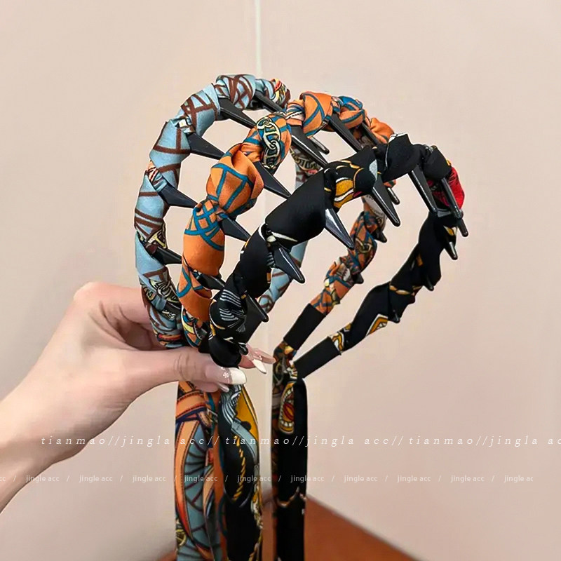 发带女2025新款高端编发飘带发箍绑发头箍一体高级感发卡丝巾头饰