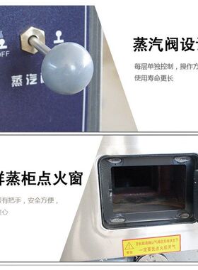 定制海鲜蒸柜商用燃气电热煤气蒸箱全自动智能蒸菜炖汤柜三门蒸车