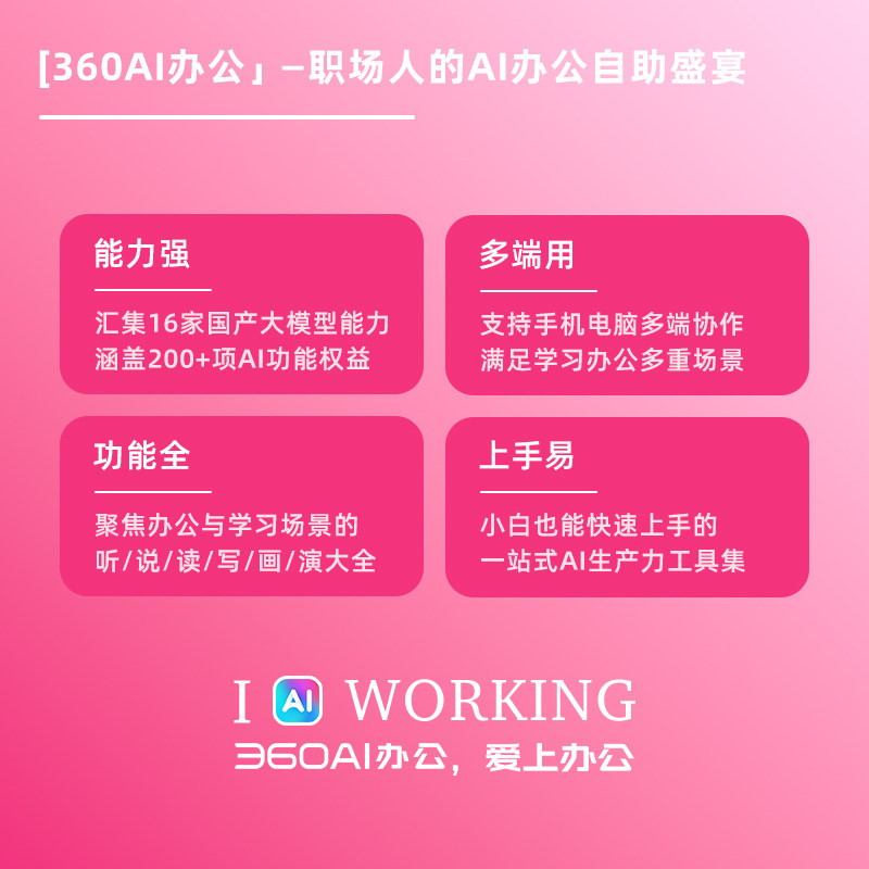 360AI办公软件一站式AI图片AI视频AI PPT通用官方直充会员通用
