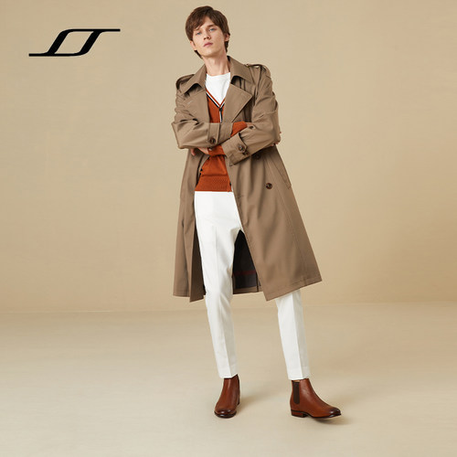 思步来斯头层牛皮休闲英伦风切尔西靴子皮靴马丁靴子透气短靴潮 - 图0