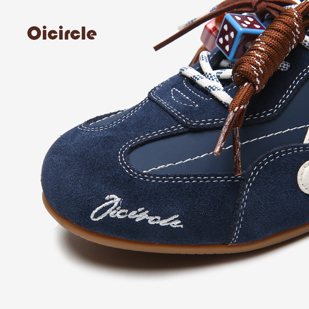 OICIRCLE【平底款3CM】原创设计赛车鞋蓝色美式复古休闲百搭女鞋,淘宝优惠券,粉丝福利购,淘宝优惠卷