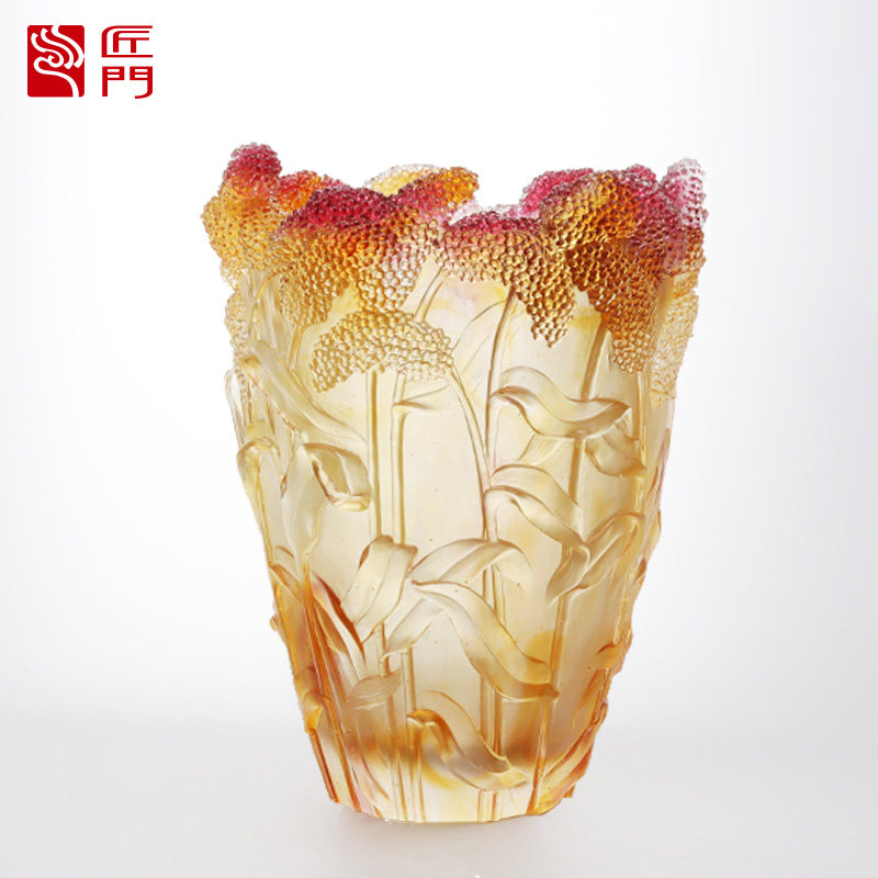 琉璃花瓶锦绣红高粱花瓶摆件家居客厅玄关装饰品摆设新房乔迁礼品,淘宝优惠券,粉丝福利购,淘宝优惠卷