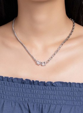 青岛饰品小众设计女士锆石吊坠项链轻奢时尚简约风锁骨链