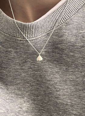 实心豆豆纯银项链女高级设计感小众简约百搭冷淡风气质锁骨链