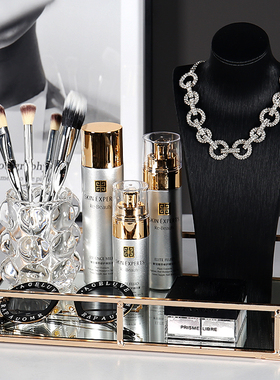 样板间衣帽间化妆品摆件软装陈列饰品梳妆台项链模特架首饰装饰