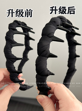 显发量正反两戴高颅顶发箍女带齿