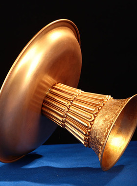 慧宝纯黄铜雕花供果糕点盘藏式吉祥曼扎茶托贡盘家居多用托盘