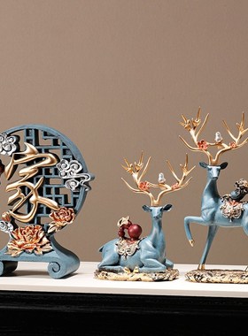 电视机柜装饰摆件2024新款高级感客厅艺术品高档大气上档次新中式