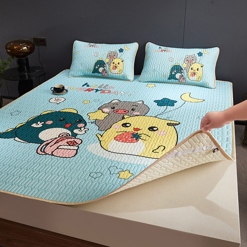 夏季冰丝乳胶凉席席子三件t套床笠儿童学生宿舍可机洗床垫子婴儿,淘宝优惠券,粉丝福利购,淘宝优惠卷
