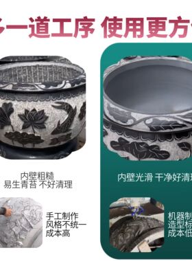 天然石雕鱼缸庭院彷古门海户外花岗岩荷花盆石槽养鱼石缸石头摆件