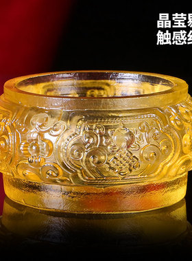 王师兄用品 密宗三层米盒宝瓶佛前供具琉璃米罐琥珀色 古法琉璃摆
