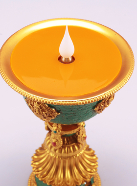 仿真LED长明灯绿色八吉祥