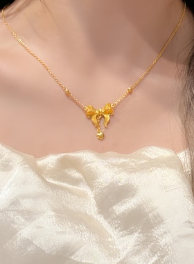 金包银在逃公主蝴蝶结项链女款