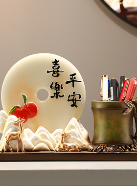 沛纳丽流沙画沙漏笔筒学生办公室书房文具收纳时尚摆件送礼装饰品