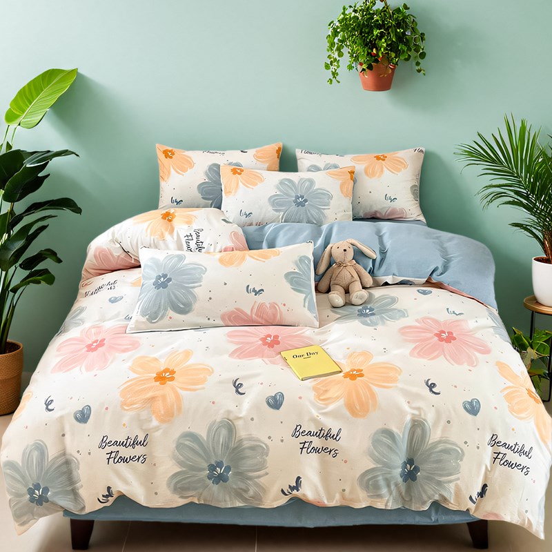 纯棉被套单件被罩全棉单人150x200x230cm双人被单独ab面学生宿舍 - 图0