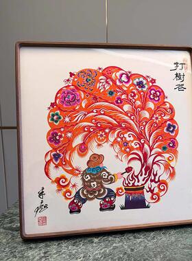 新中式小众客厅装饰画好寓意吉祥打铁花玄关壁画酒店民宿卧室挂画