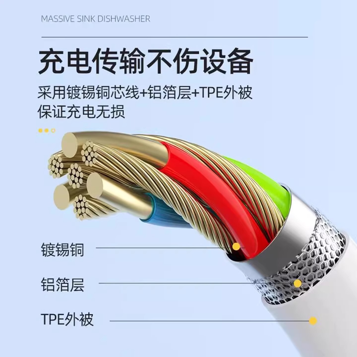 适用于小度儿童电话手表D1充电线K1/K9智能学生磁吸式充电器7.62mm2触点4针数据线充电头电源线通用套餐配件 - 图2