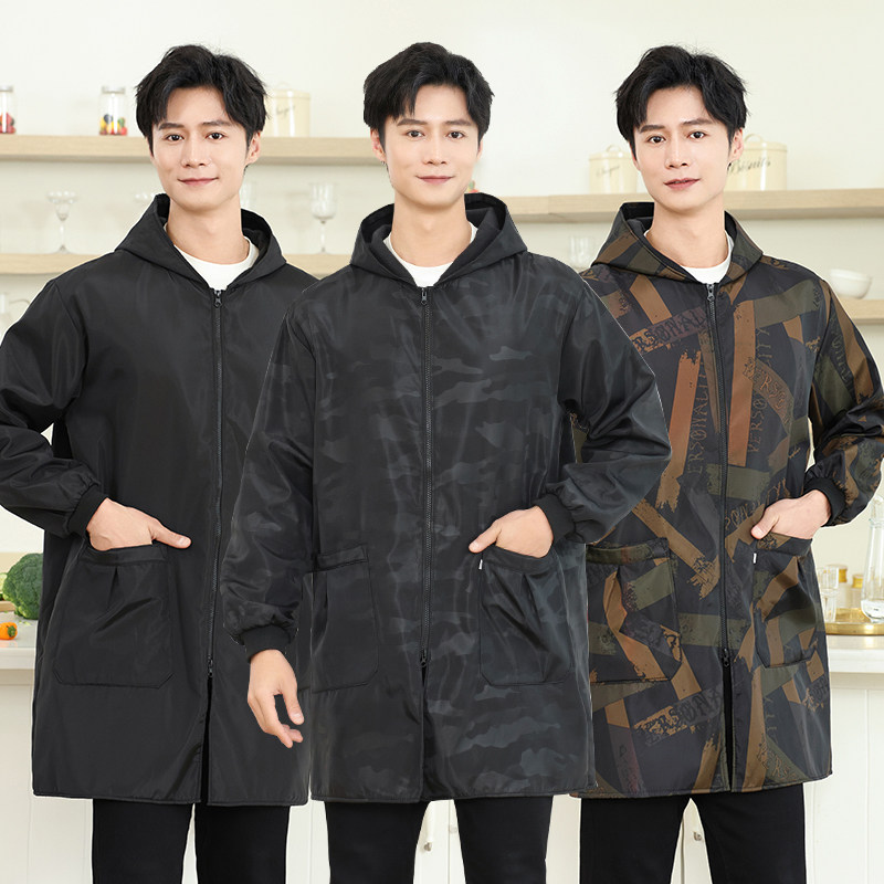 罩衣男加绒干活防尘防水防油围裙包衣护衣长袖外套冬季大码工作服,淘宝优惠券,粉丝福利购,淘宝优惠卷