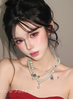 复古轻奢珍珠流苏项链女款高级感