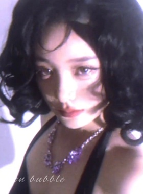 纯欲紫色花朵项链耳环套装夸张女