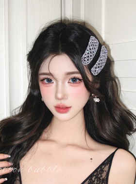 重工闪钻方形bb夹女高级感侧边