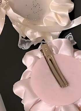 氛围感少女飘带蝴蝶结生日帽发夹