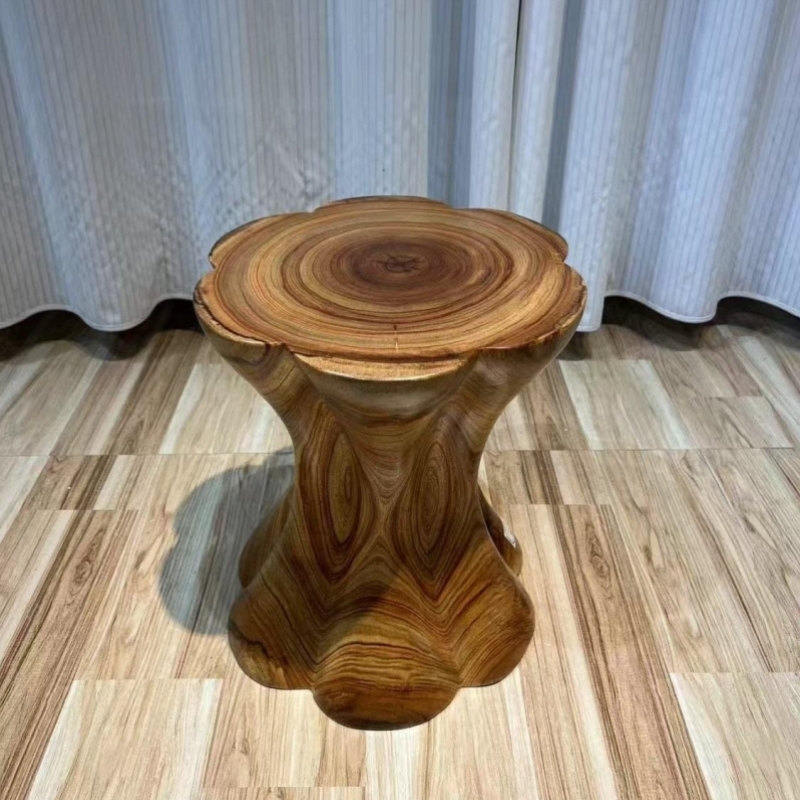 香樟木根雕实木造型换鞋凳子树根花架底座创意客厅樟树木凳子圆形 - 图0