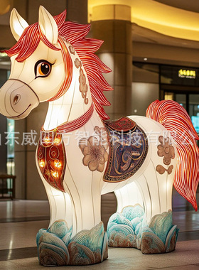 2026马年春节花灯彩灯 景区夜景亮化组合灯光造型 卡通小马花灯