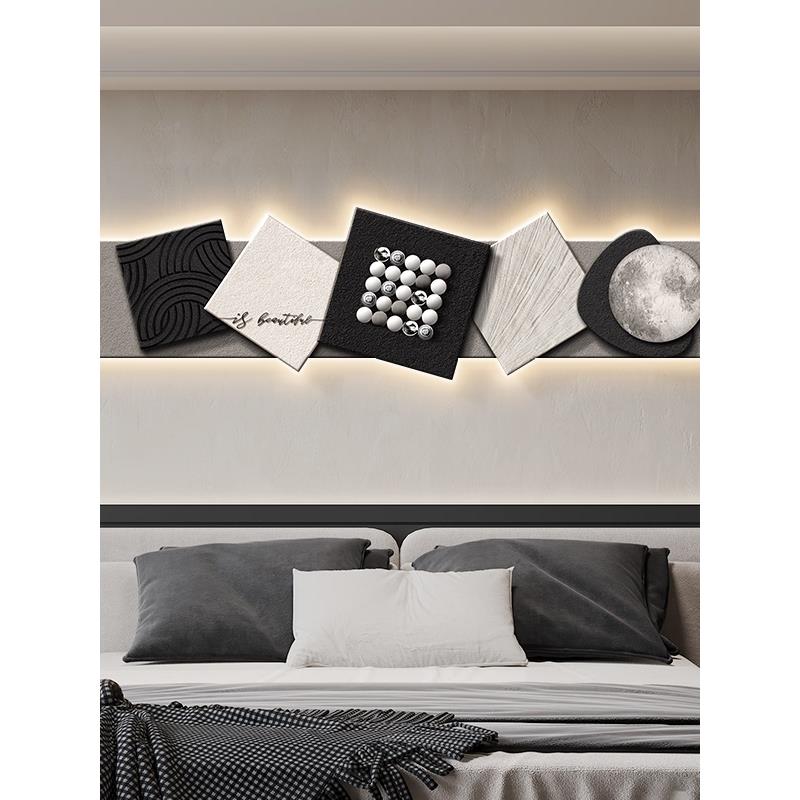 轻奢月球卧室装饰画意式极简客厅沙发墙面挂画高级感主卧床头壁灯 - 图0