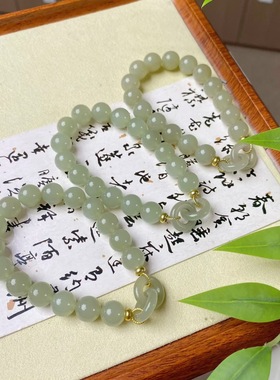 和田玉晴水手链新中式