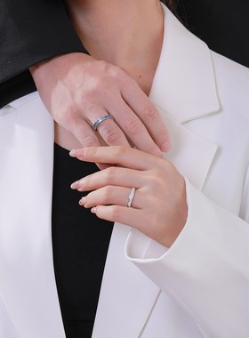 999纯银蒹葭情侣戒指一对女男小众设计高级感对戒生日礼物送女友