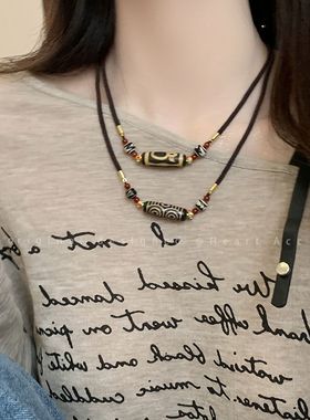 天珠项链民族风藏式小众设计感