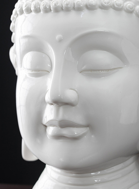 陶瓷佛头家居装饰摆件