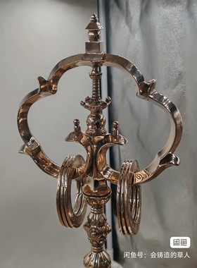 唐密东密真言宗法杖行高1.7米铜高35CM直径16CM环直径7CM重2.7kg