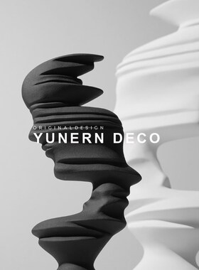 现代轻奢样板房间艺术q雕塑摆件家居售楼处玄关柜抽象人物软装饰