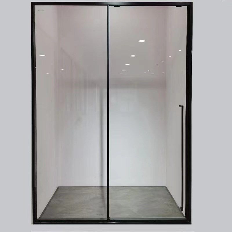 Changzhou customized extremely narrow stainless steel shower room sliding door sunken one-line bathroom glass partition one fixed and one moved