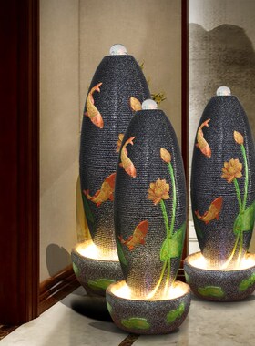 风水球流水喷泉落地摆件客厅办公室会所招财蛋装饰循环水开业礼品